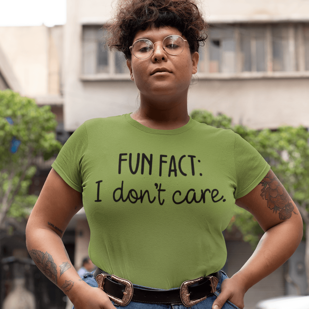 Fun Fact: I Don't Care O-neck Tri-blend T-Shirt - TheGivenGet