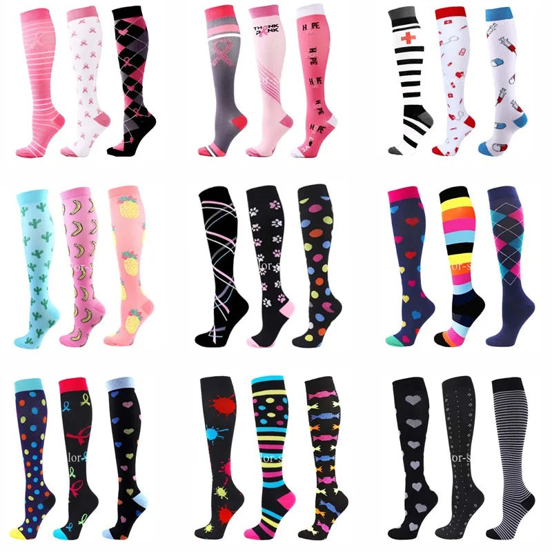 CFS Compression Socks - Knee Stocking 20-30mmHg - Running Sport Sock