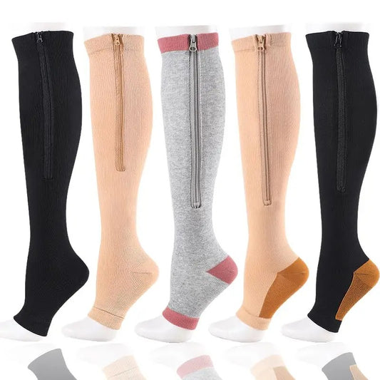 Zipper Compression Socks - Pain Relief Knee High Zip Leg Support