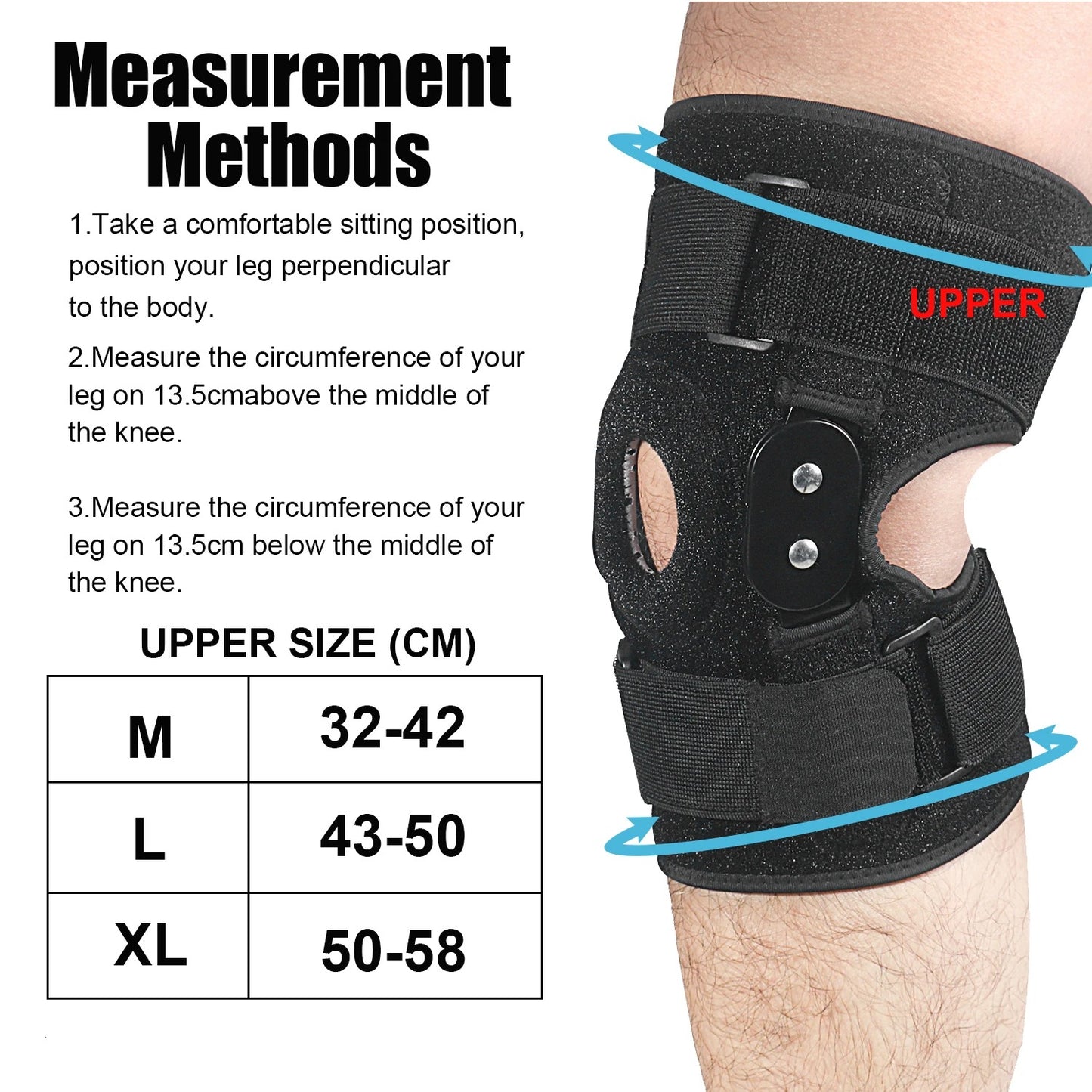 Adjustable Hinged Knee Brace Knee Support - Patellar Tendon Support - Pain Relief Strains