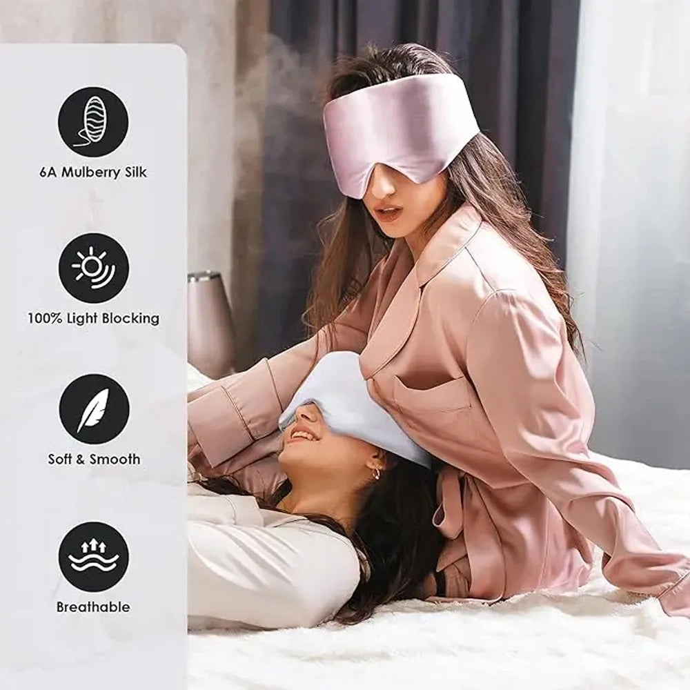 Mulberry Silk Sleeping Mask - Blocking Light Eyepatch - Eyeshade Soft Padded Sleepmasker