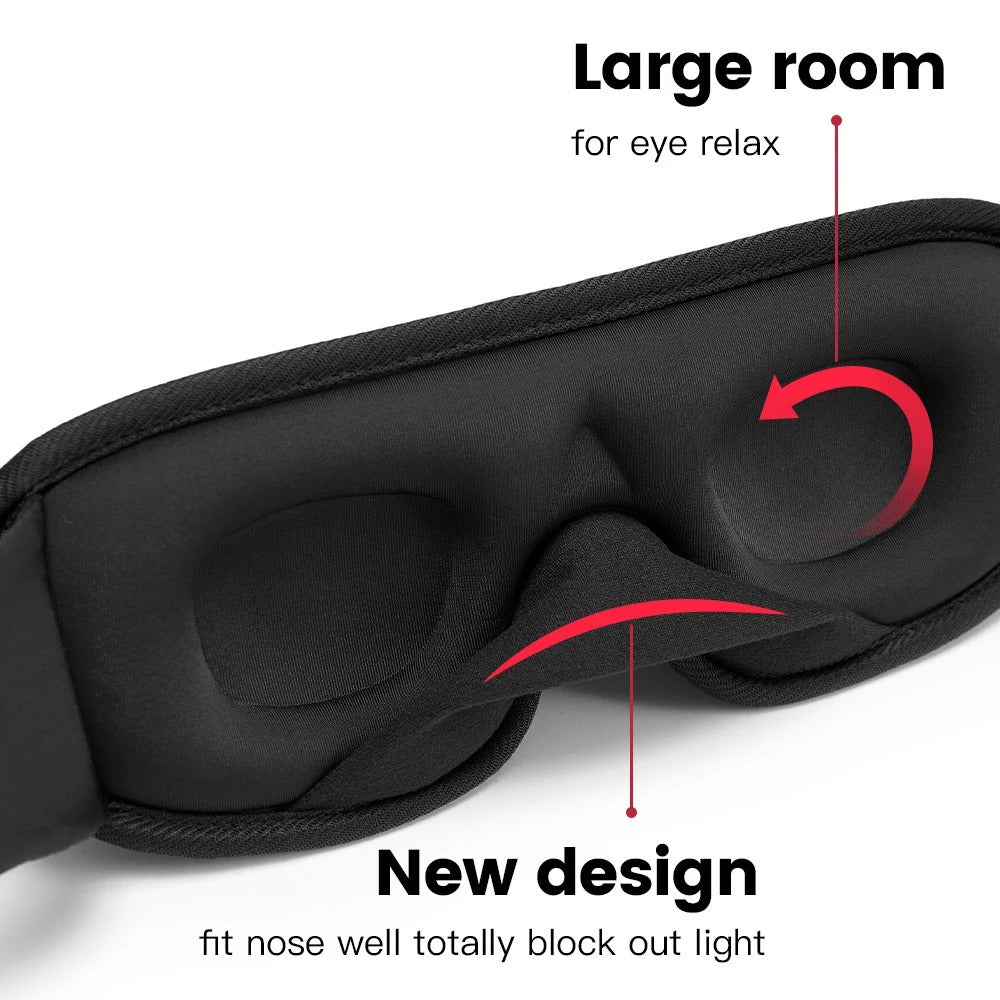 3D Sleeping Mask For Eyes - Soft Sleeping Aid Eye Mask for Travel