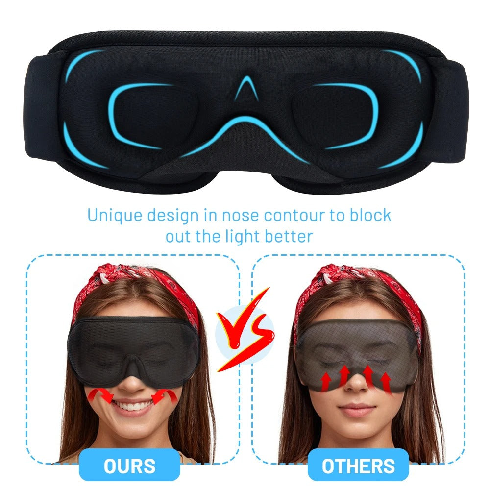 3D Sleeping Mask For Eyes - Soft Sleeping Aid Eye Mask for Travel