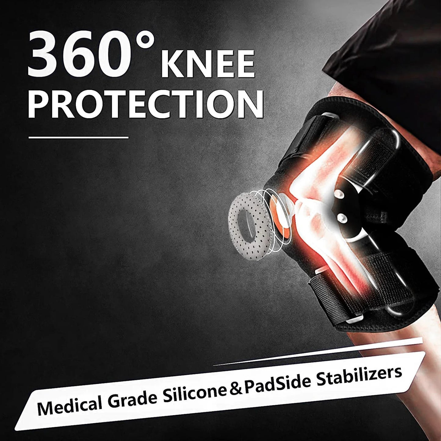 Adjustable Hinged Knee Brace Knee Support - Patellar Tendon Support - Pain Relief Strains
