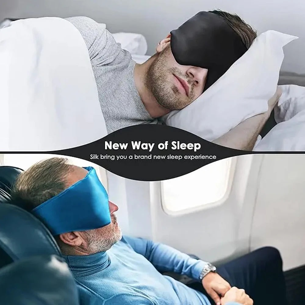 Mulberry Silk Sleeping Mask - Blocking Light Eyepatch - Eyeshade Soft Padded Sleepmasker