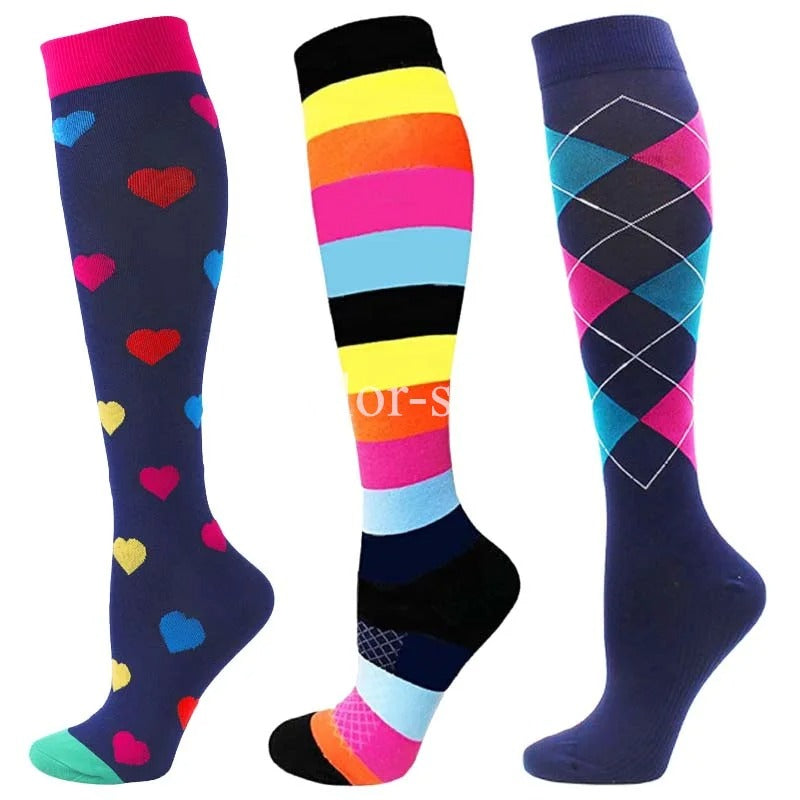 CFS Compression Socks - Knee Stocking 20-30mmHg - Running Sport Sock