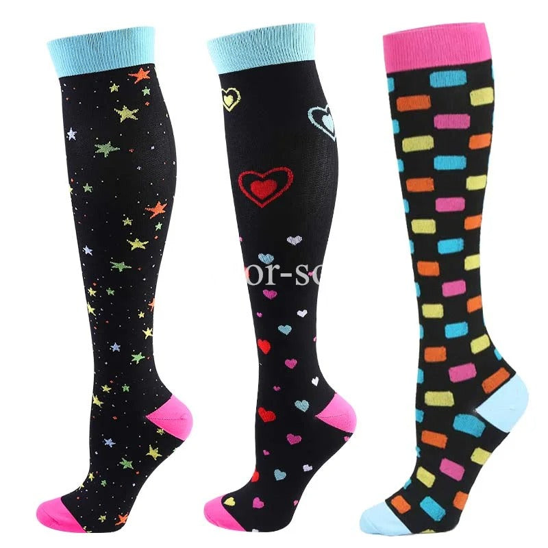 CFS Compression Socks - Knee Stocking 20-30mmHg - Running Sport Sock