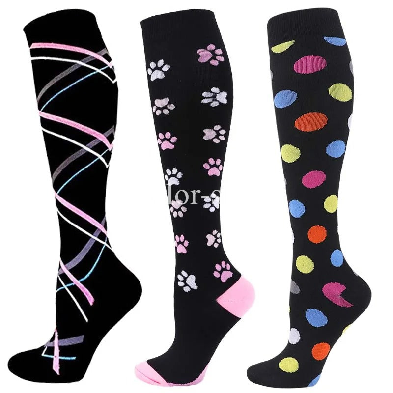 CFS Compression Socks - Knee Stocking 20-30mmHg - Running Sport Sock