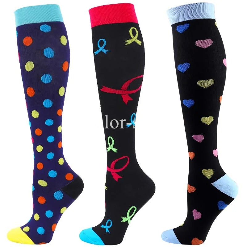CFS Compression Socks - Knee Stocking 20-30mmHg - Running Sport Sock