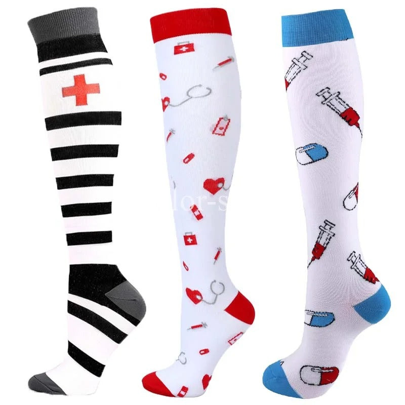 CFS Compression Socks - Knee Stocking 20-30mmHg - Running Sport Sock