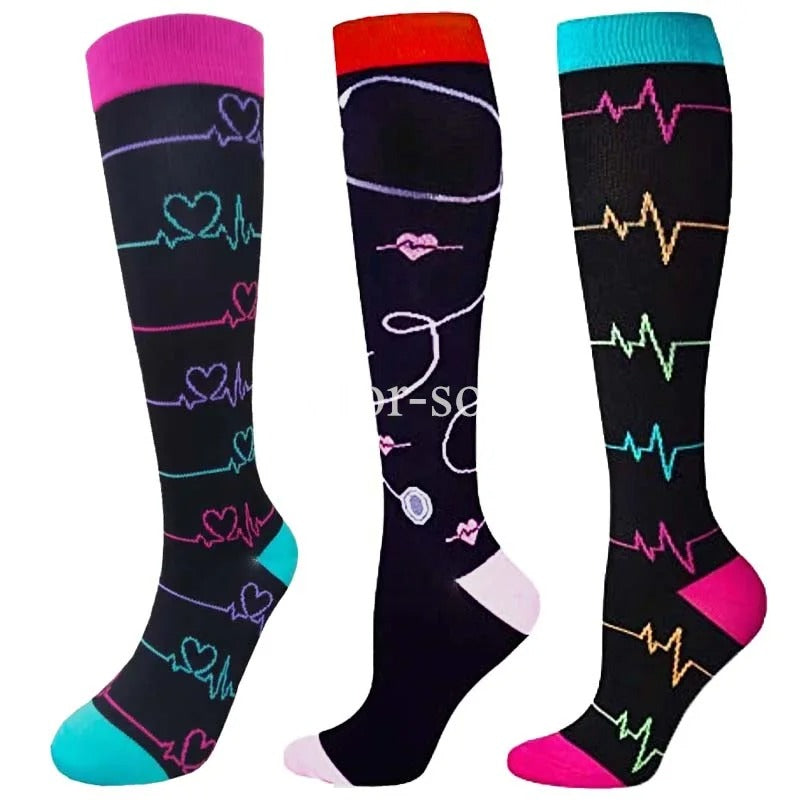 CFS Compression Socks - Knee Stocking 20-30mmHg - Running Sport Sock