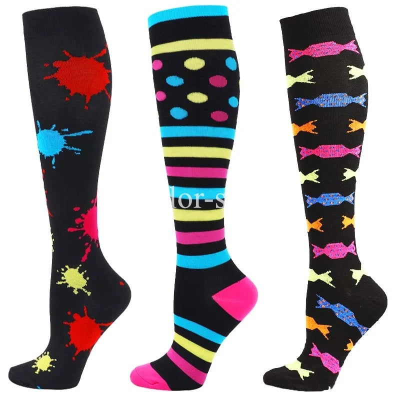 CFS Compression Socks - Knee Stocking 20-30mmHg - Running Sport Sock