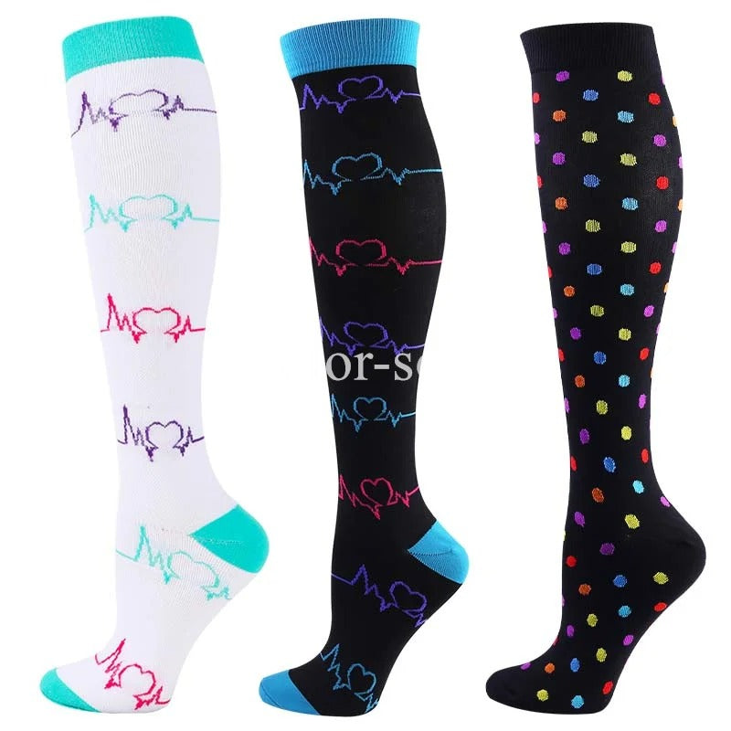 CFS Compression Socks - Knee Stocking 20-30mmHg - Running Sport Sock