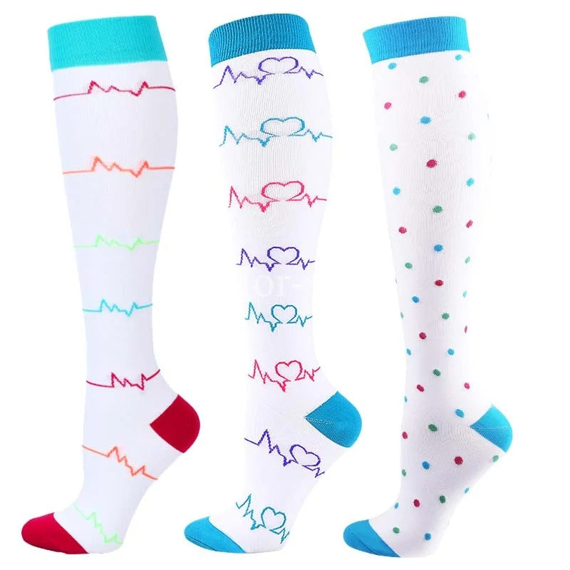 CFS Compression Socks - Knee Stocking 20-30mmHg - Running Sport Sock