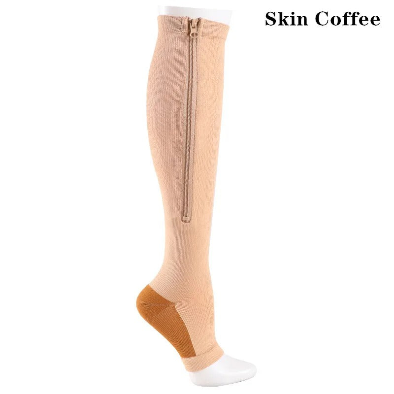 Zipper Compression Socks - Pain Relief Knee High Zip Leg Support