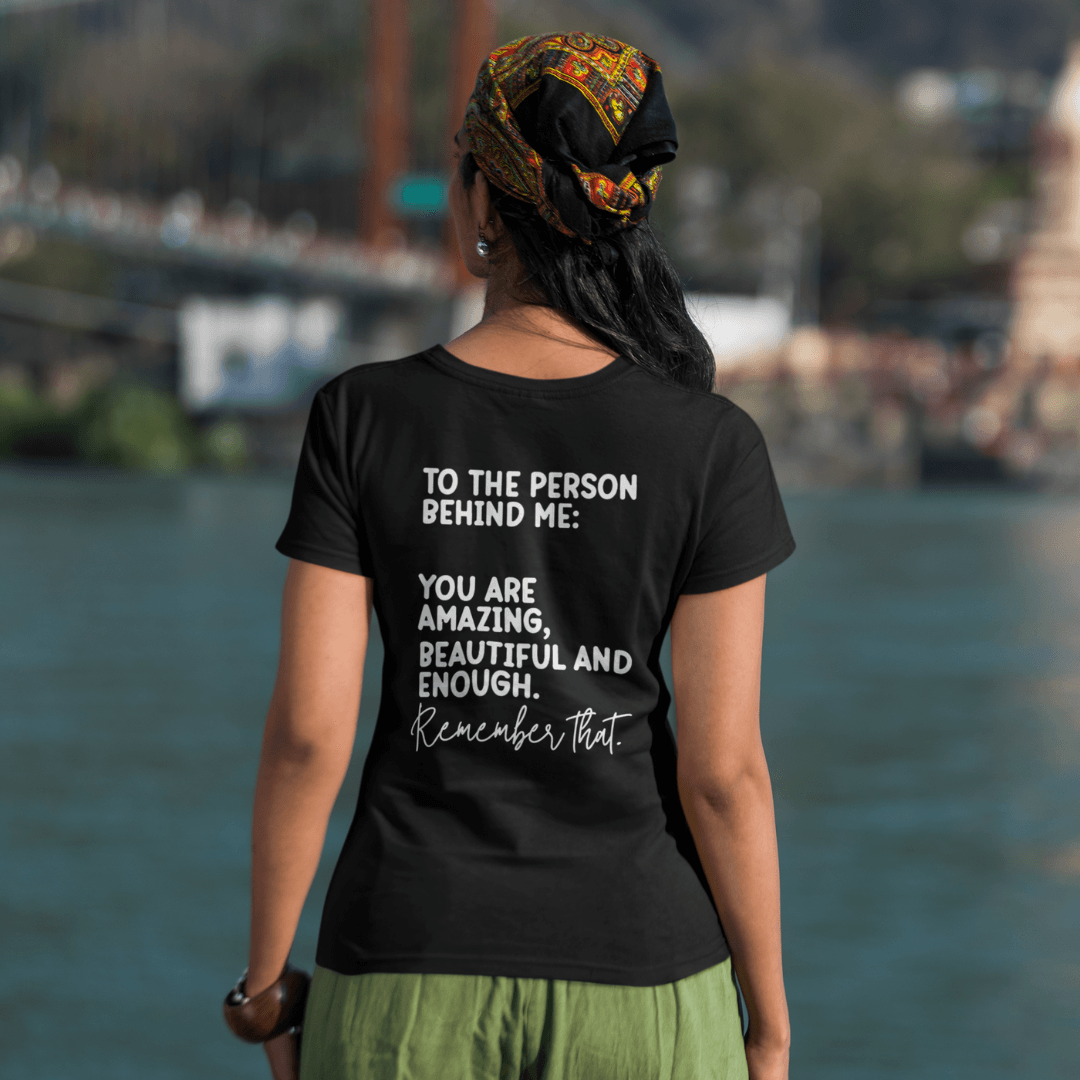 You Matter To The Person Behind Me Printed Casual V-Neck Tank Top - TheGivenGet
