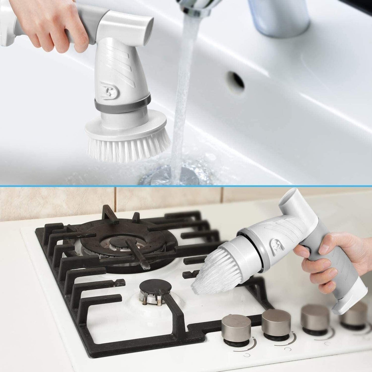 4 Heads Bathroom Rechargeable Cordless Electric Spin Scrubber - TheGivenGet