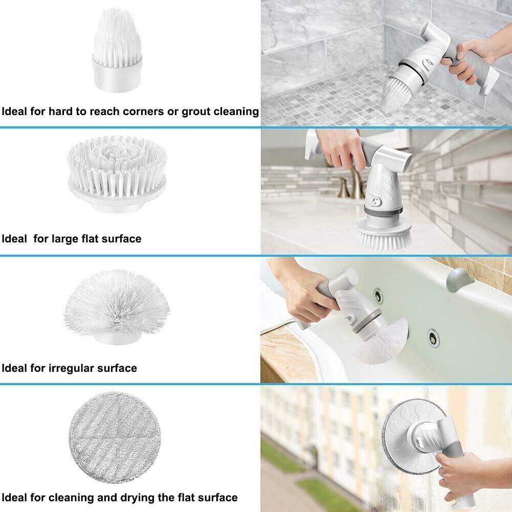 4 Heads Bathroom Rechargeable Cordless Electric Spin Scrubber - TheGivenGet