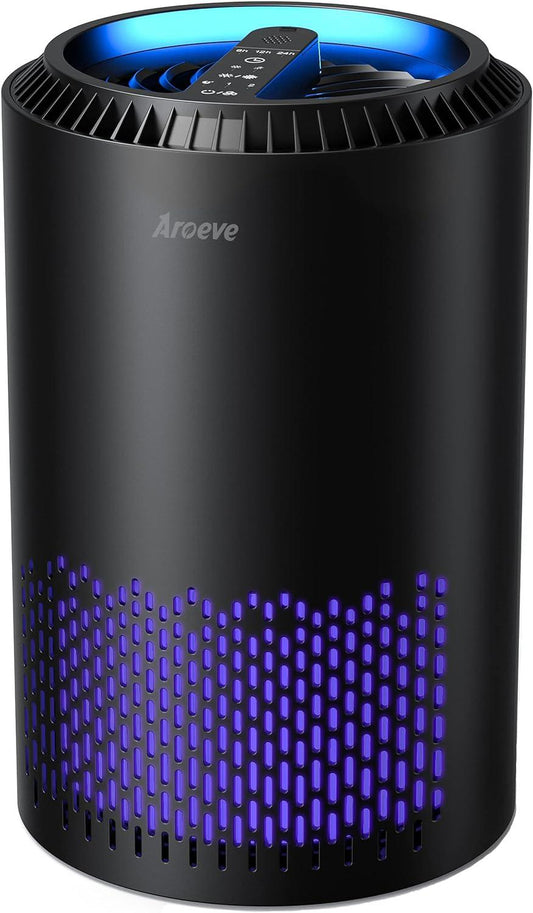 ARO MK01 White Air Purifier: Compact HEPA Cleaner for Smoke, Pollen, Odors & More - Ideal for Bedrooms, Offices, Living Rooms. - TheGivenGet