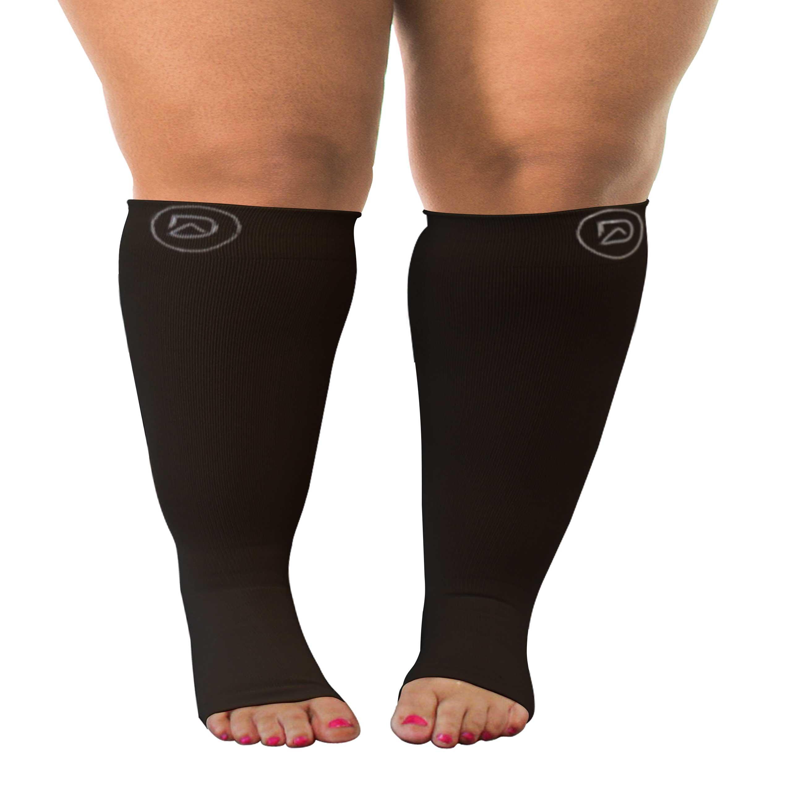 Bundle B (2 Pairs ToeLess), Open Toe Compression Socks 20-30 mmHg