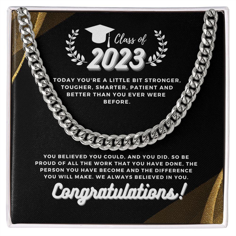Class Of 2023, Congratulations Cuban Link Chain Necklace - TheGivenGet
