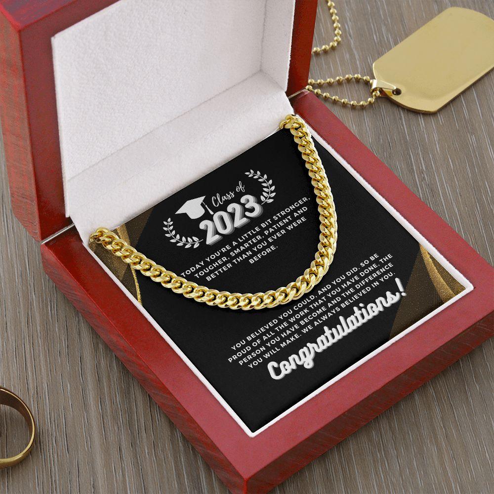 Class Of 2023, Congratulations Cuban Link Chain Necklace - TheGivenGet
