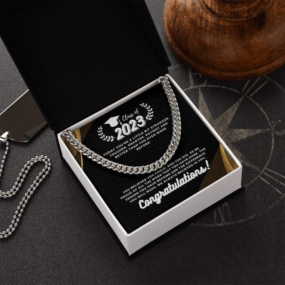 Class Of 2023, Congratulations Cuban Link Chain Necklace - TheGivenGet