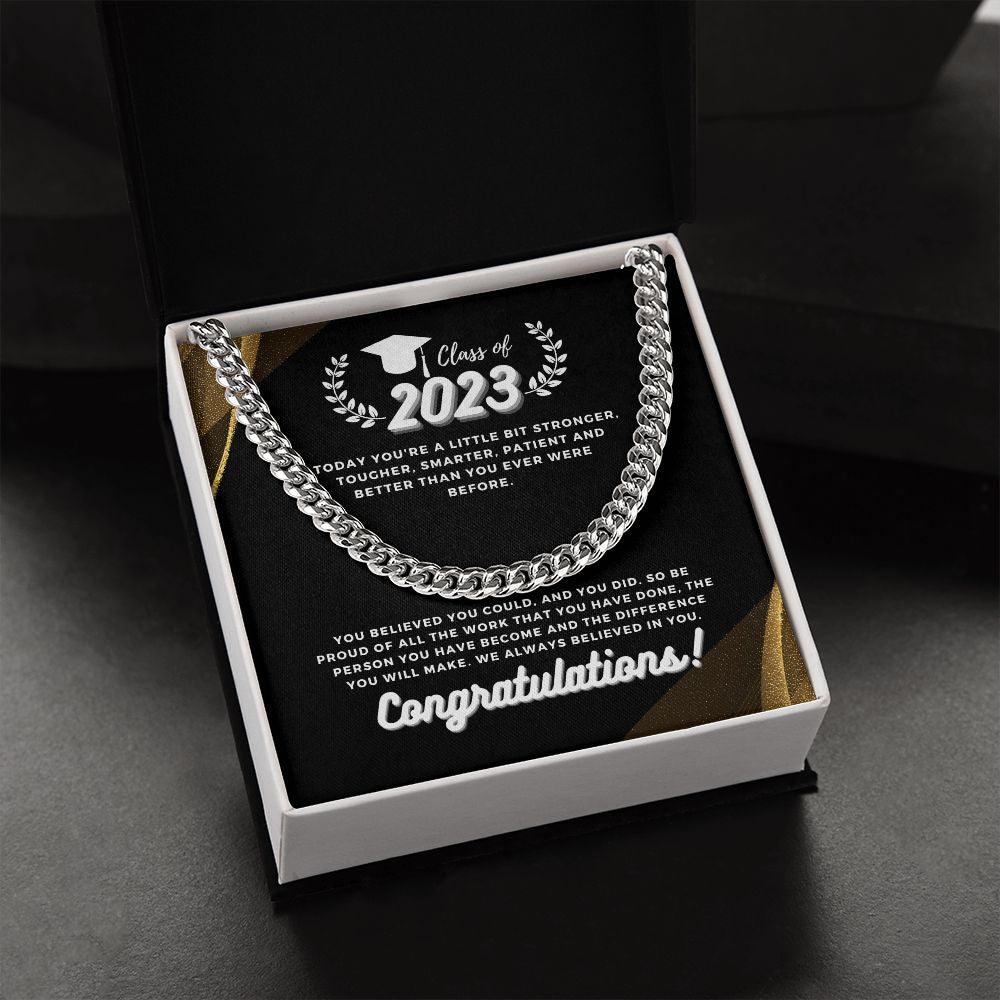 Class Of 2023, Congratulations Cuban Link Chain Necklace - TheGivenGet