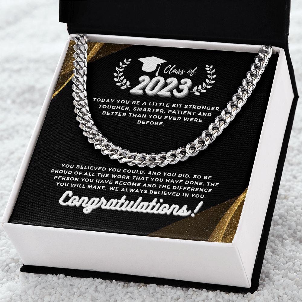 Class Of 2023, Congratulations Cuban Link Chain Necklace - TheGivenGet