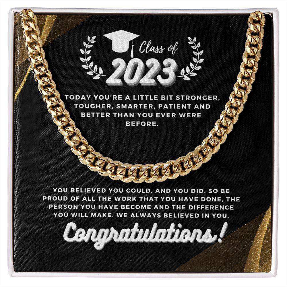 Class Of 2023, Congratulations Cuban Link Chain Necklace - TheGivenGet