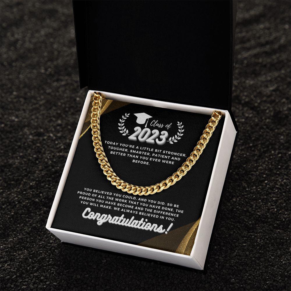 Class Of 2023, Congratulations Cuban Link Chain Necklace - TheGivenGet