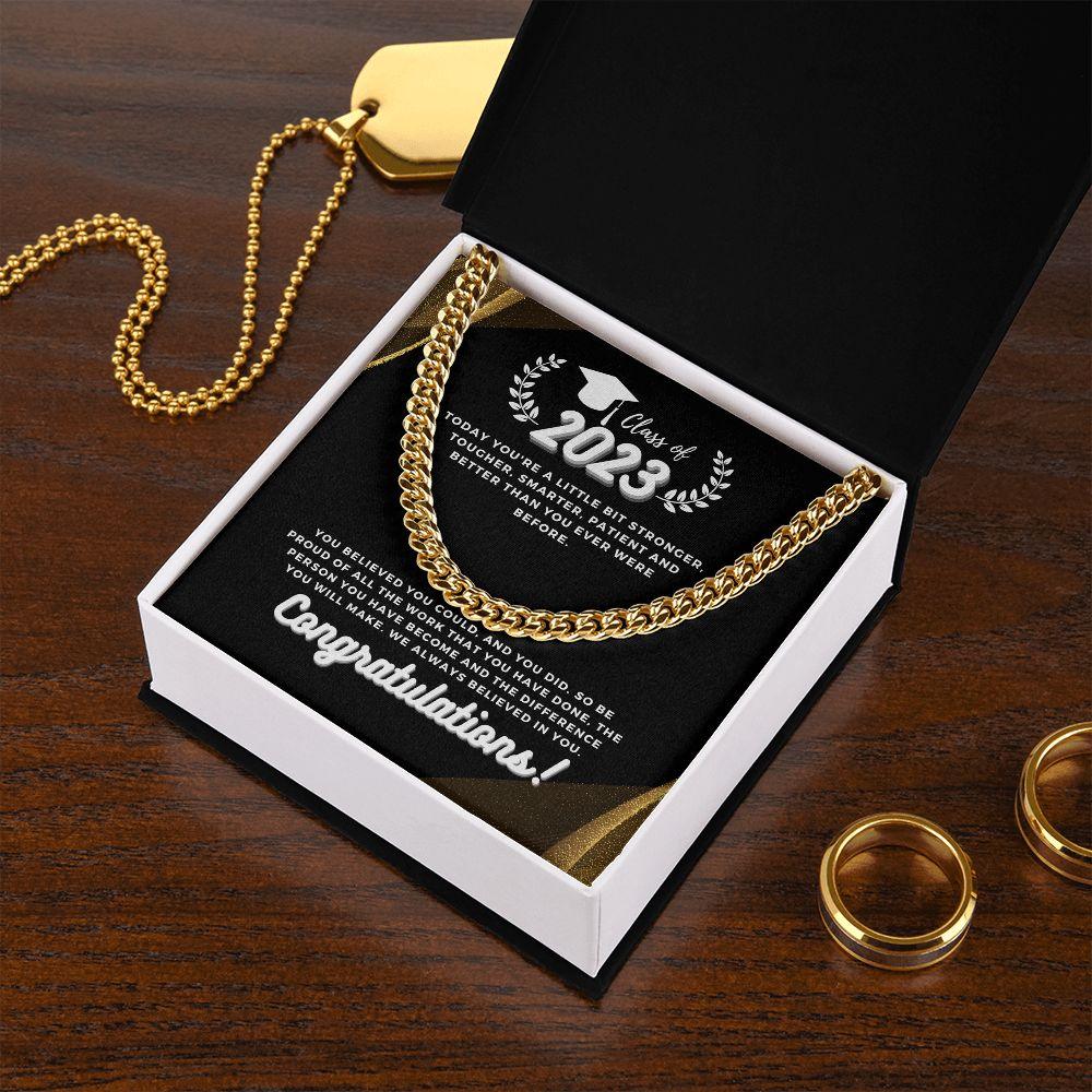 Class Of 2023, Congratulations Cuban Link Chain Necklace - TheGivenGet
