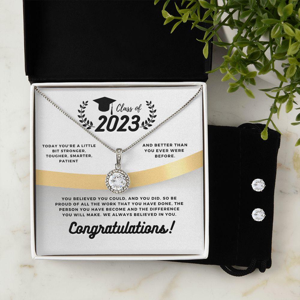 Class Of 2023, Congratulations Eternal Hope Necklace and Earring Set - TheGivenGet