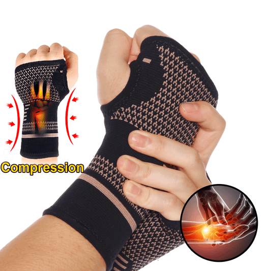 Copper Wrist Hand Support Compression Gloves 1 Pair (2 pcs) - TheGivenGet