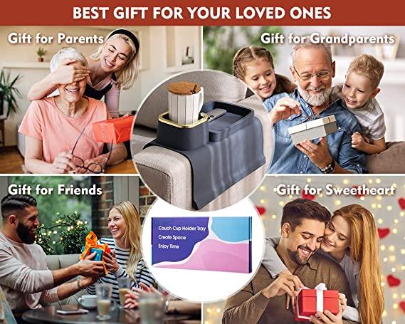 Couch Cup Holder Tray, Anti-Spill and Anti-Slip Recliner Table Tray - TheGivenGet