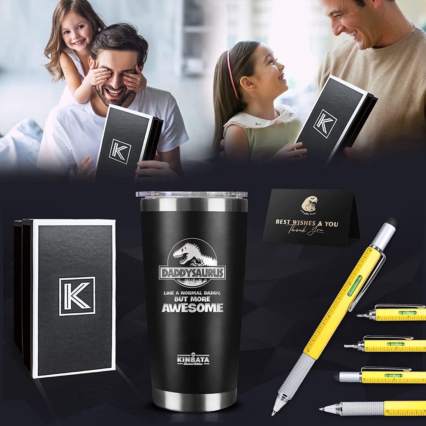 DaddySaurus, Like A Normal Daddy, But More Awesome Tumbler, 20 oz, Father's Day Gifts for Dad - TheGivenGet