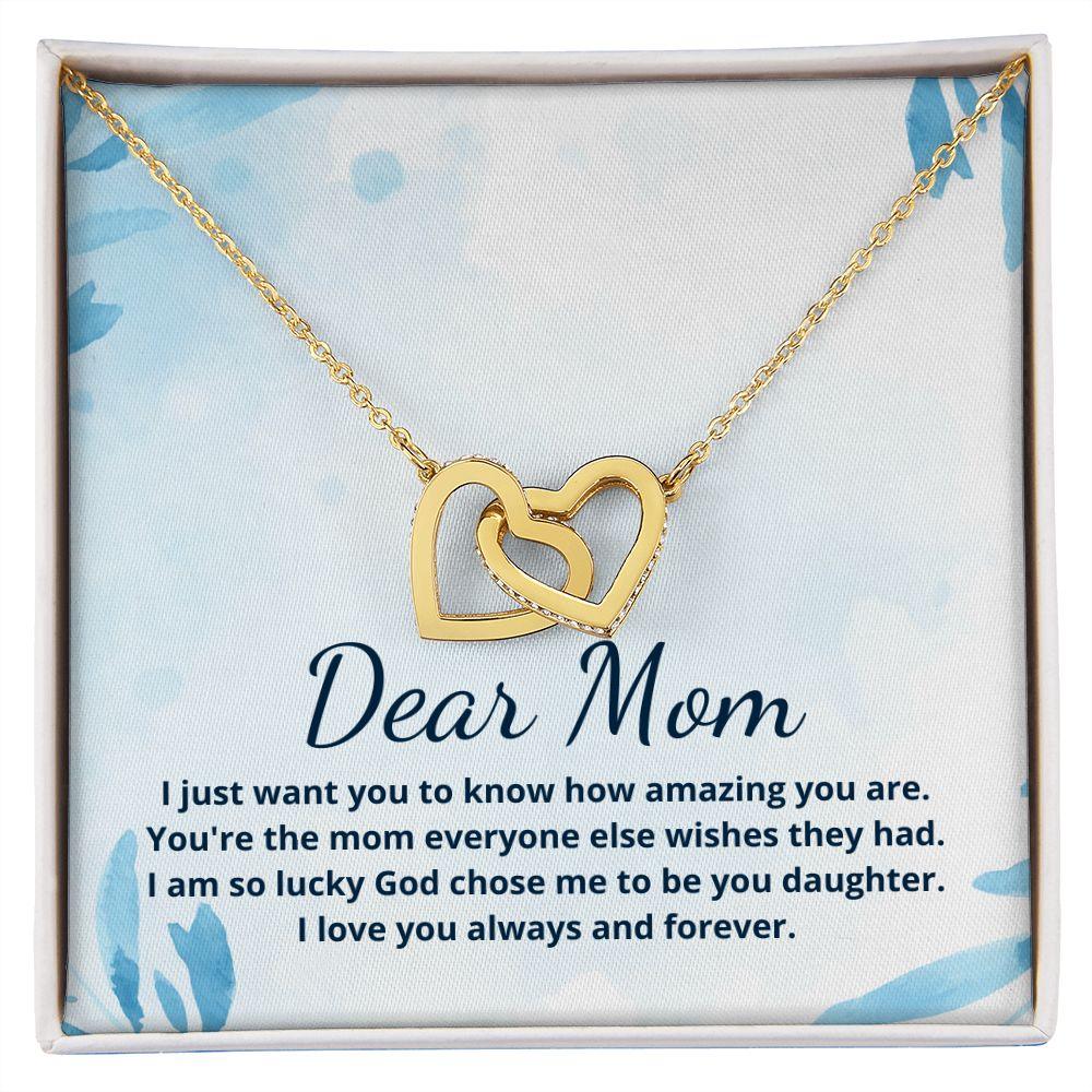 Dear Mom Interlocking Hearts Necklace - TheGivenGet