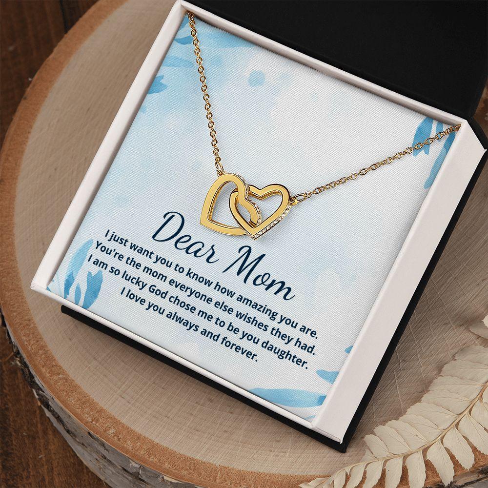 Dear Mom Interlocking Hearts Necklace - TheGivenGet