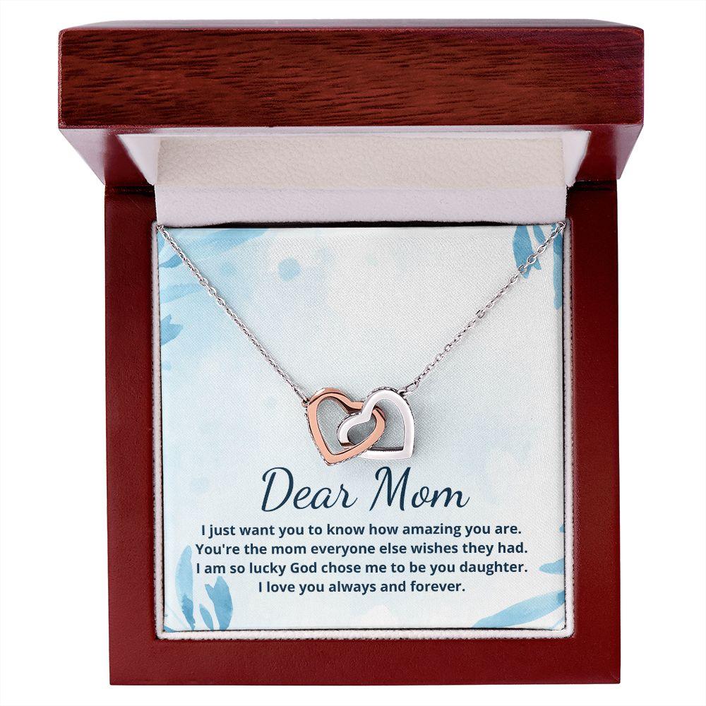 Dear Mom Interlocking Hearts Necklace - TheGivenGet