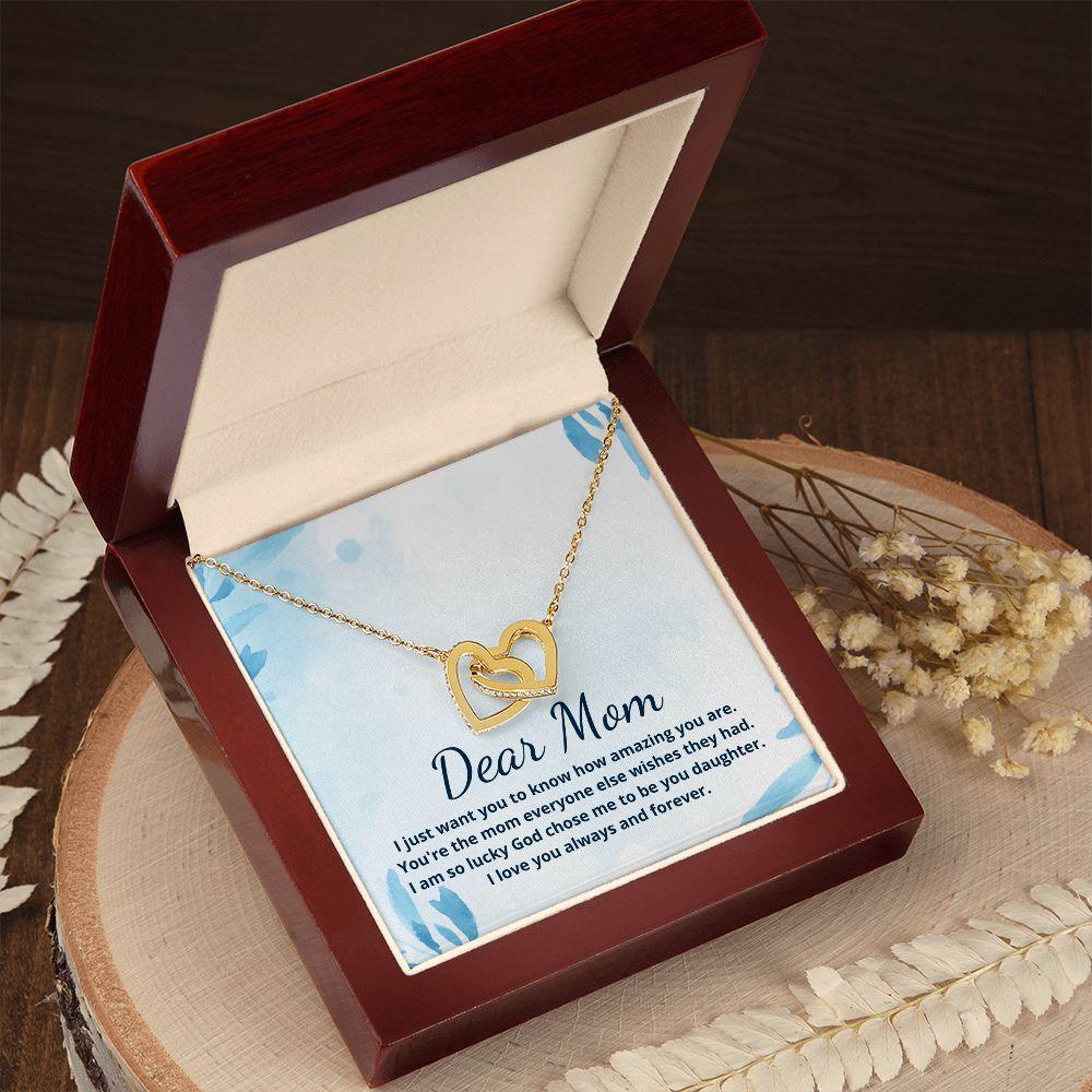 Dear Mom Interlocking Hearts Necklace - TheGivenGet