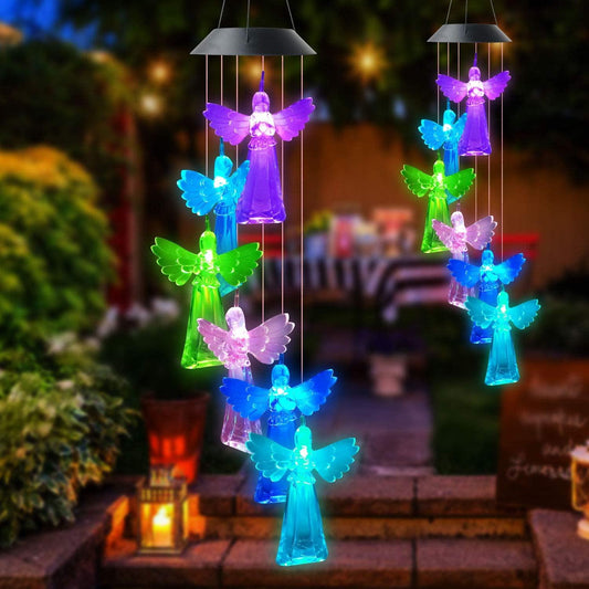 Decorative Outdoor Mobile Angel Solar Chimes - TheGivenGet