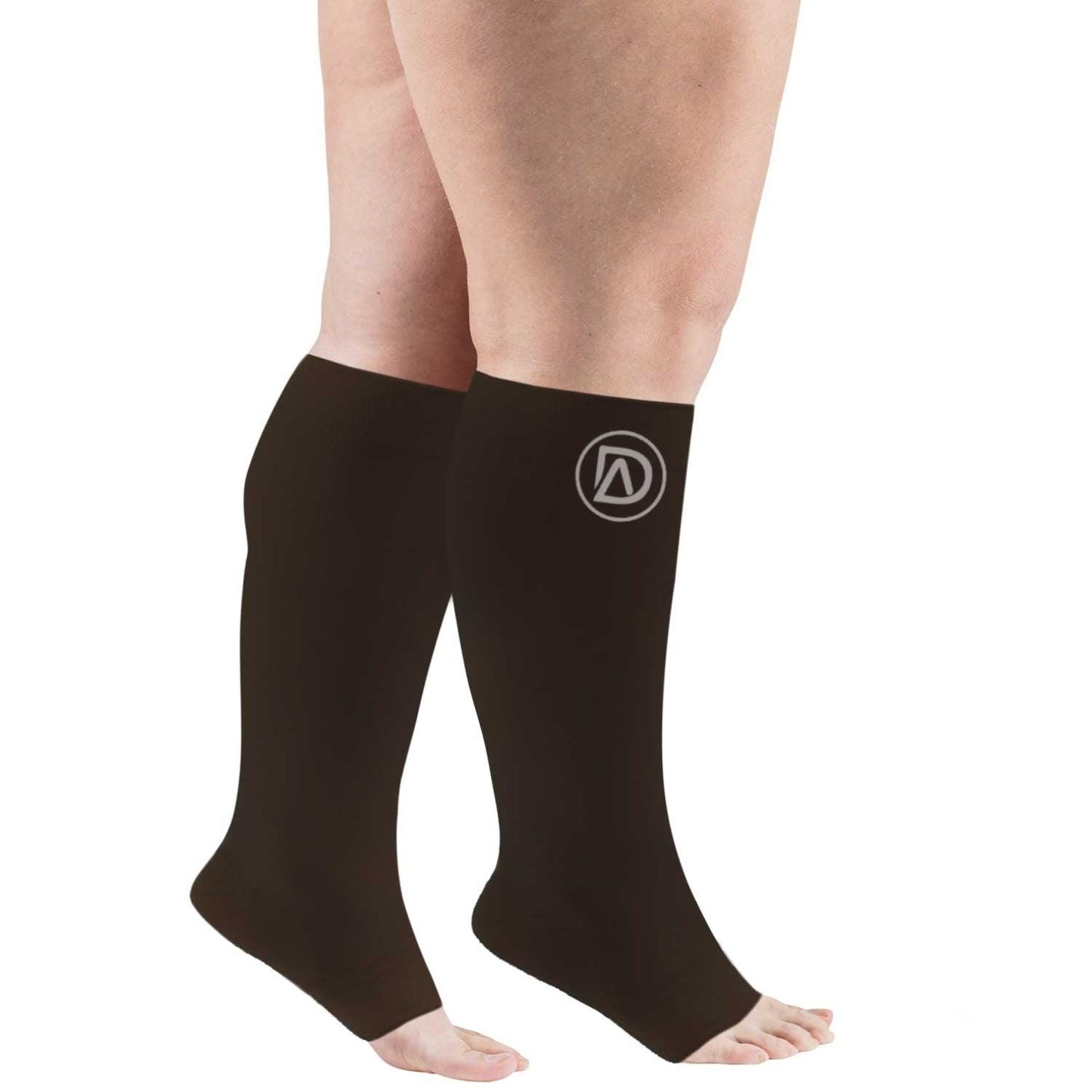 Dominion Active Wide Calf TOELESS Compression Socks 20-30 mmHg | Open Toe | Toe Out Socks - TheGivenGet