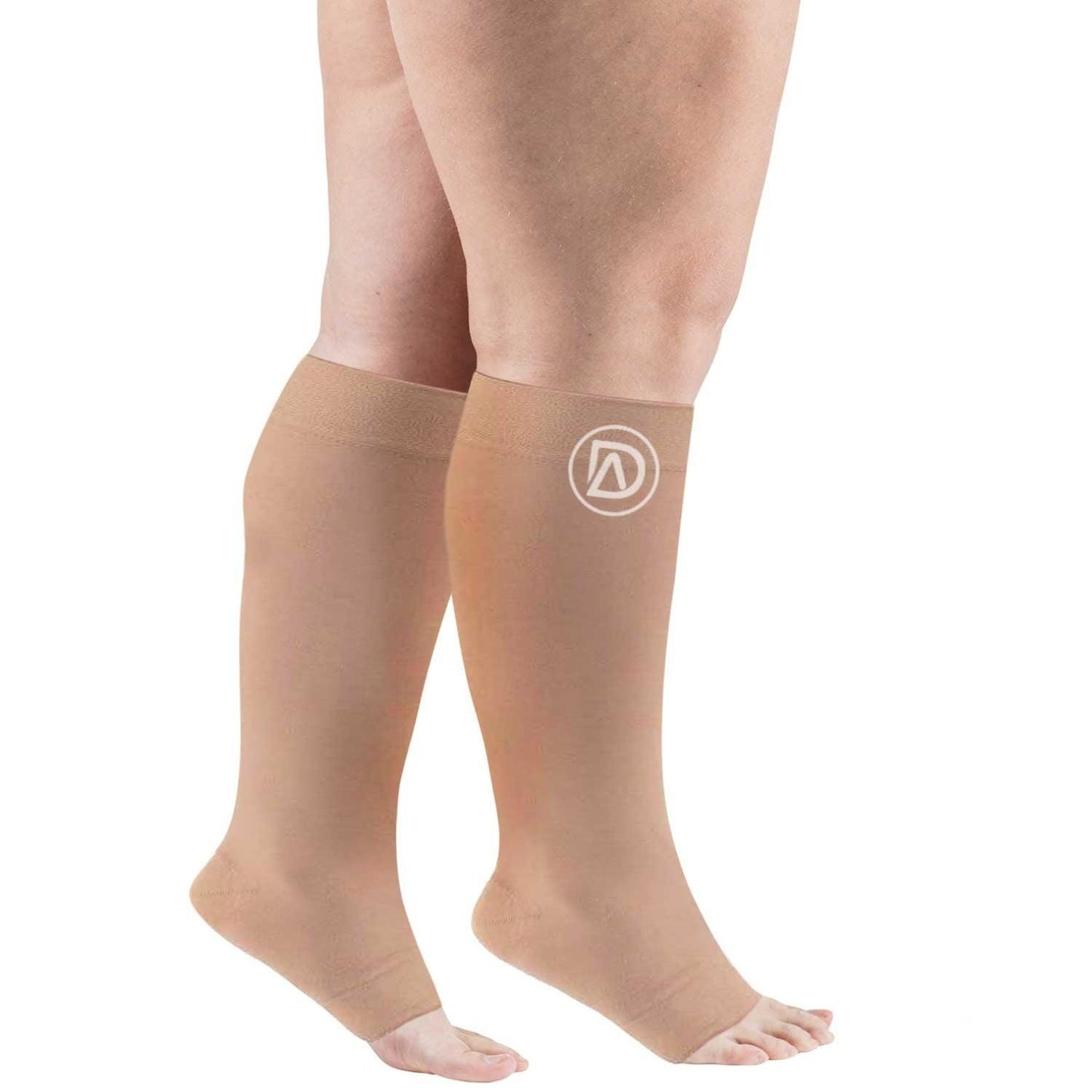 Dominion Active Wide Calf TOELESS Compression Socks 20-30 mmHg | Open Toe | Toe Out Socks - TheGivenGet