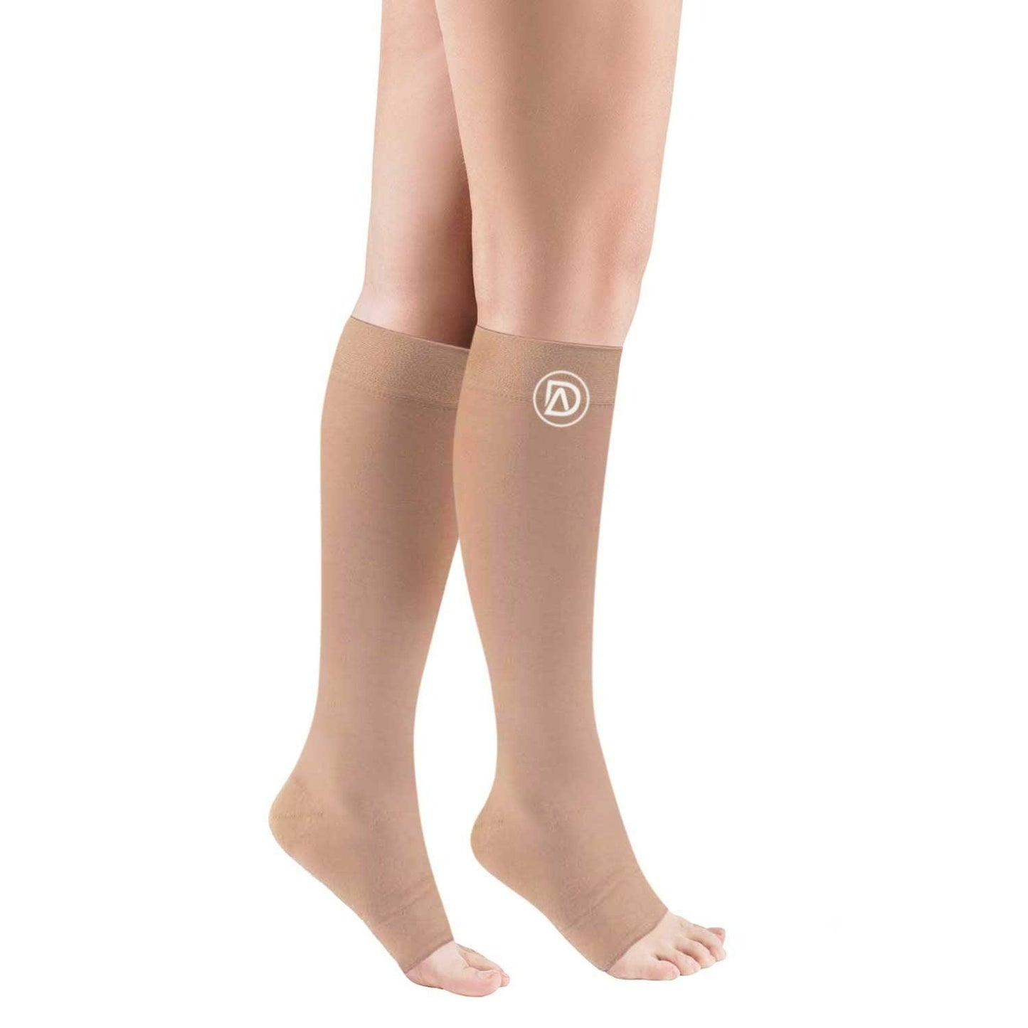 Dominion Active Wide Calf TOELESS Compression Socks 20-30 mmHg | Open Toe | Toe Out Socks - TheGivenGet