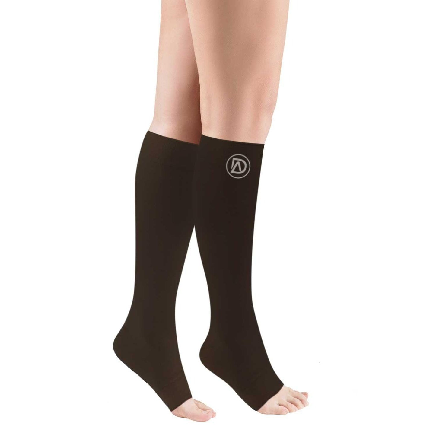 Dominion Active Wide Calf TOELESS Compression Socks 20-30 mmHg | Open Toe | Toe Out Socks - TheGivenGet