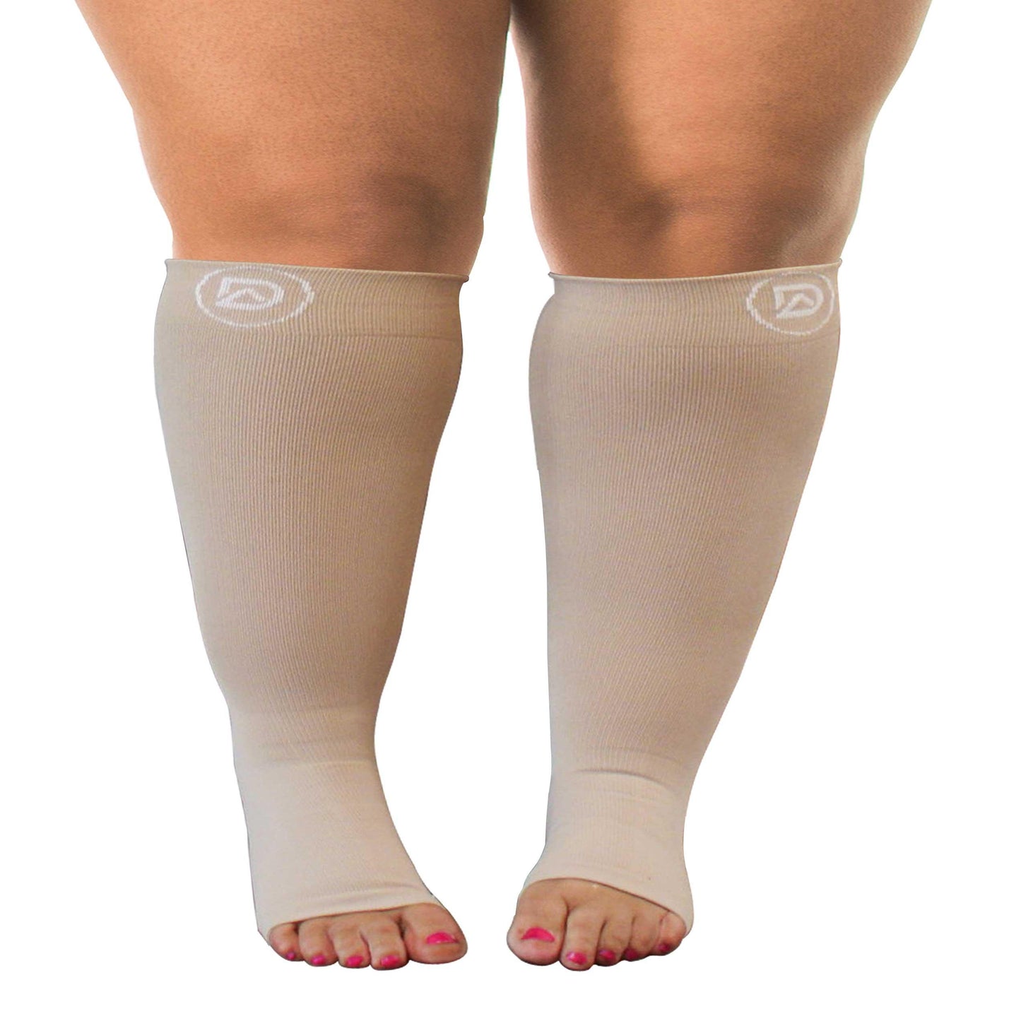 Dominion Active Wide Calf TOELESS Compression Socks 20-30 mmHg | Open Toe | Toe Out Socks - TheGivenGet