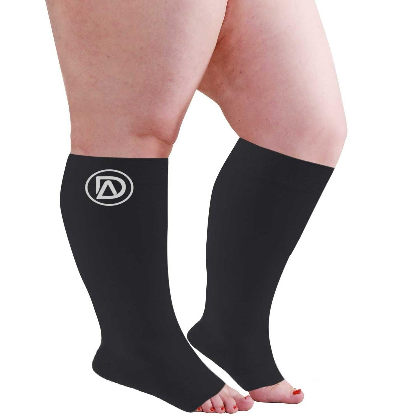 Dominion Active Wide Calf TOELESS Compression Socks 20-30 mmHg | Open Toe | Toe Out Socks - TheGivenGet