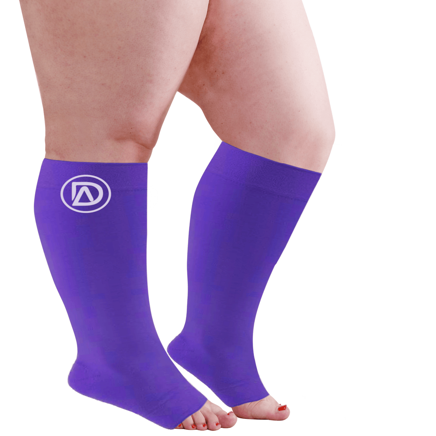 Dominion Active Wide Calf TOELESS Compression Socks 20-30 mmHg | Open Toe | Toe Out Socks - TheGivenGet