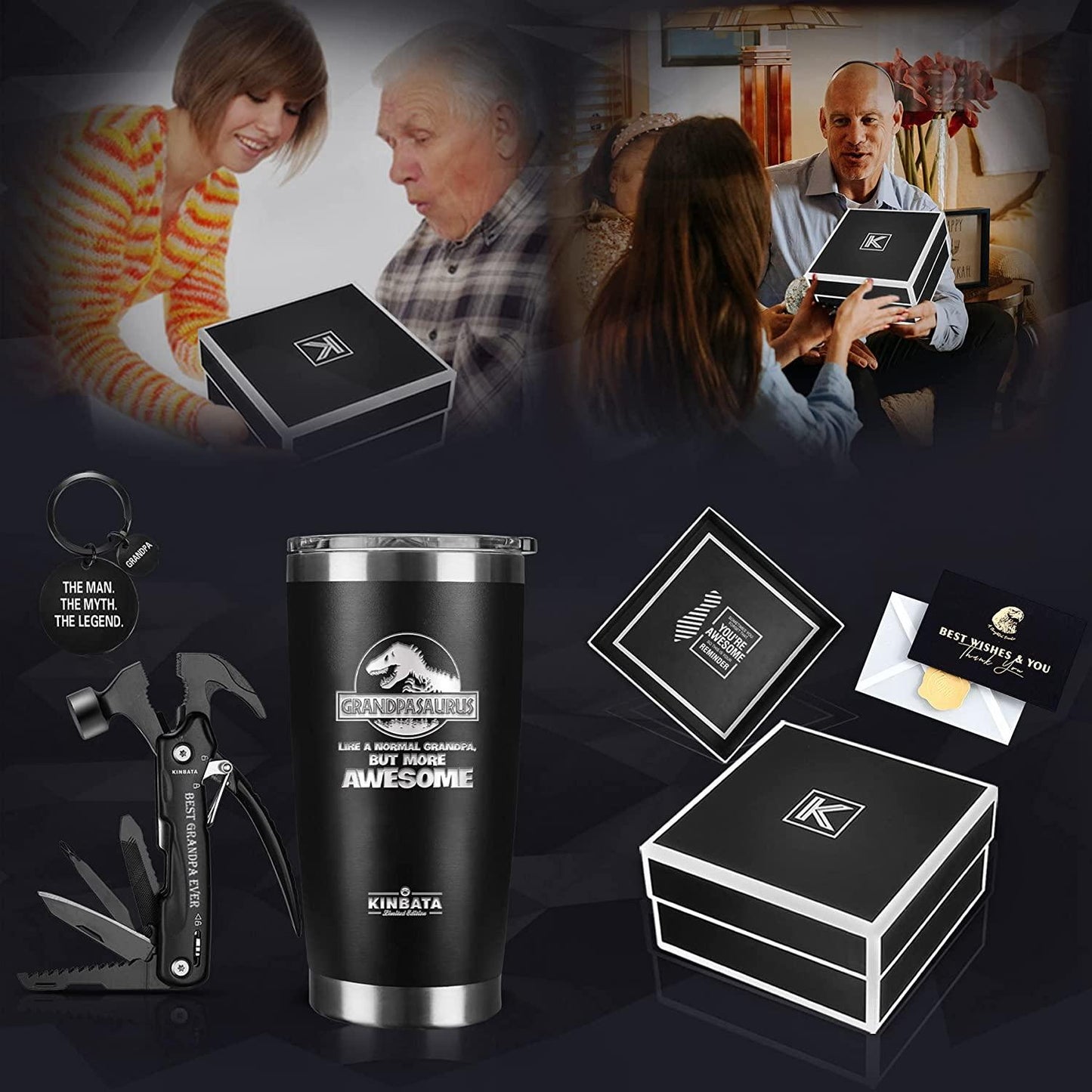 GrandpaSaurus Like a Normal Grandpa, But More Awesome Tumbler, 20 oz, Father's Day Gifts for Grandpa - TheGivenGet