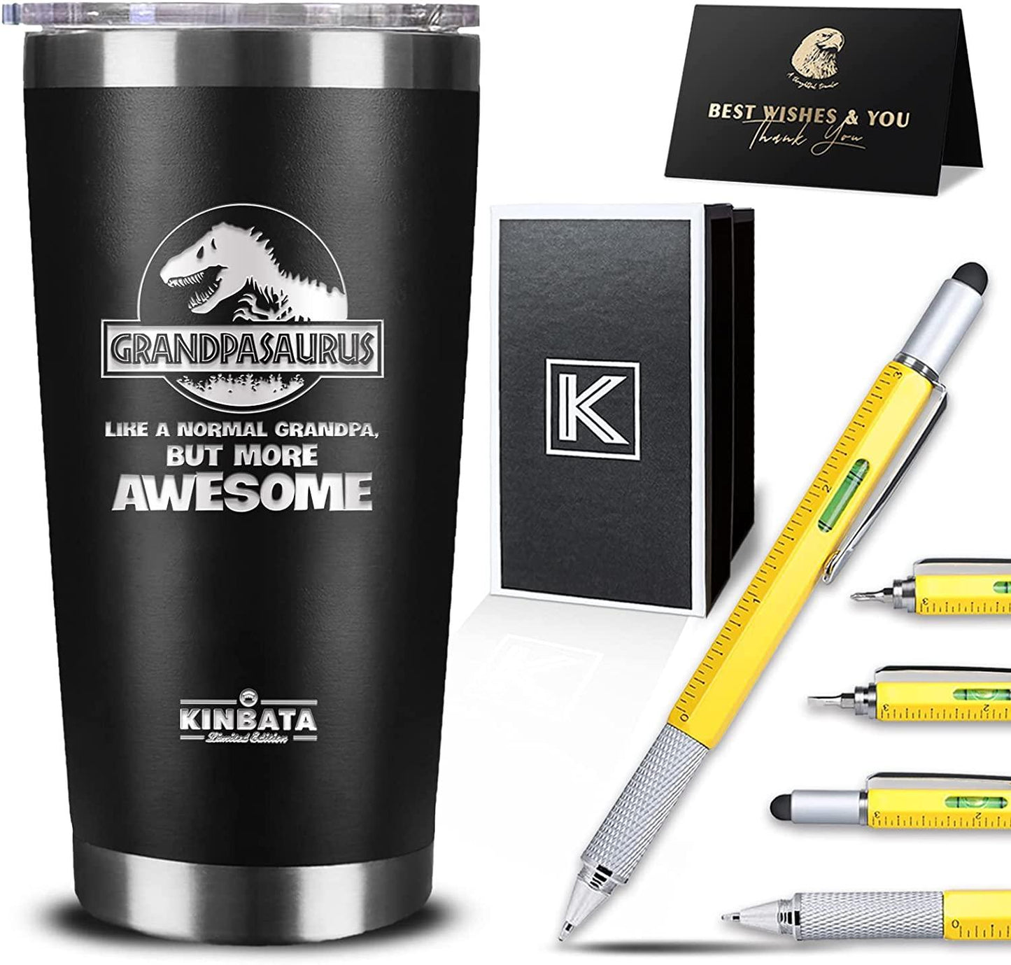 GrandpaSaurus Like a Normal Grandpa, But More Awesome Tumbler, 20 oz, Father's Day Gifts for Grandpa - TheGivenGet